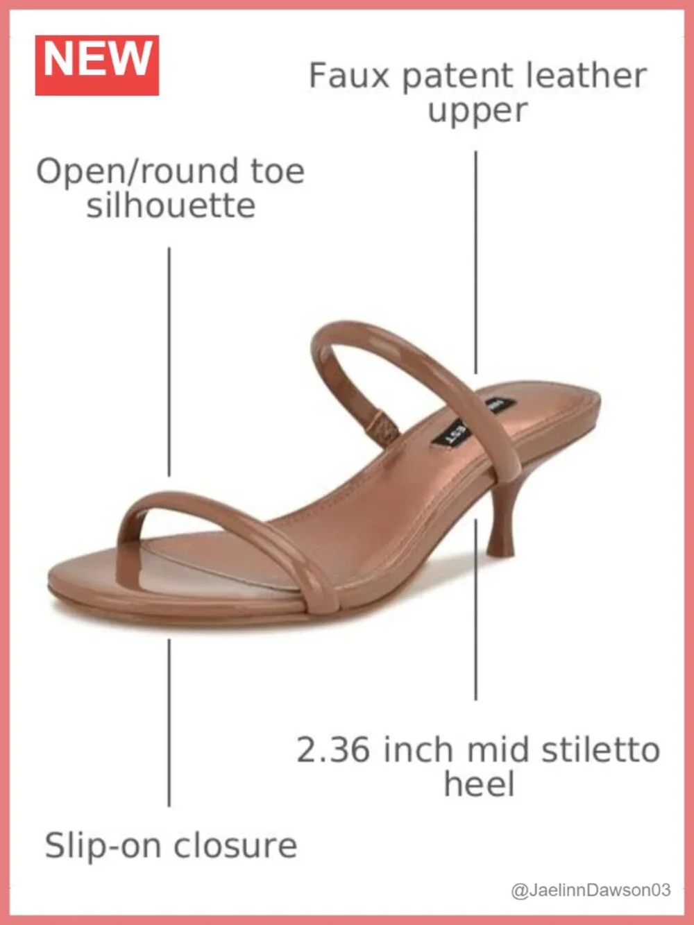 Nine West Berri Women's Heeled Sandals Faux Patent Leather Slip-On Stiletto